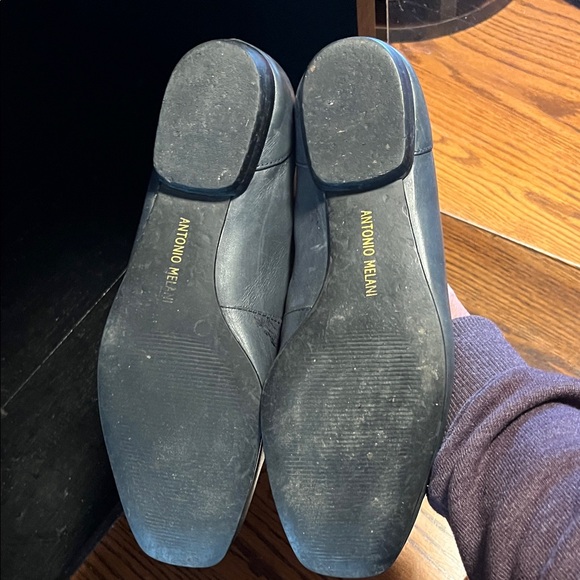 ANTONIO MELANI Women’s Black Leather Slip-On Loafers 9 - Picture 3 of 9